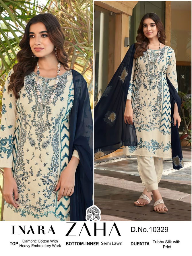 Inara Vol 1 By Zaha Embroidery Cambric Cotton Pakistani Suits Wholesale Price In Surat